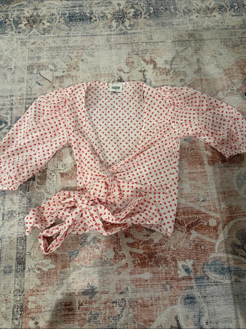 Sainted Sisters Pink Floral Wrap Blouse